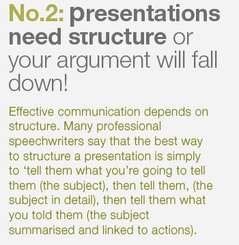 Presentations need structure